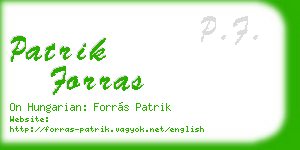 patrik forras business card
