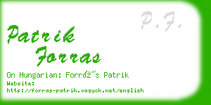 patrik forras business card